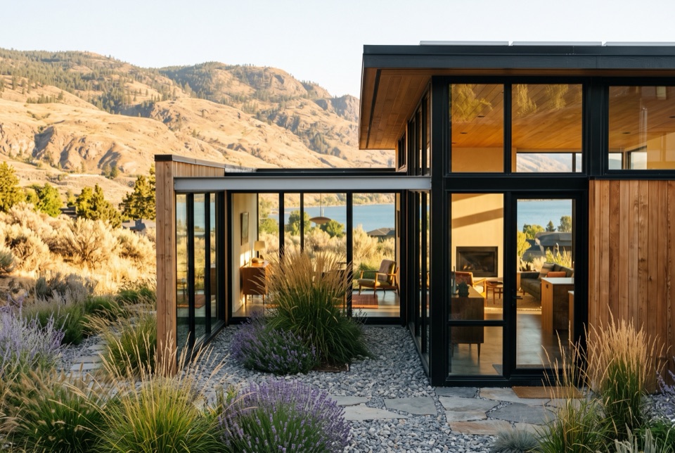 Black-framed glazing.