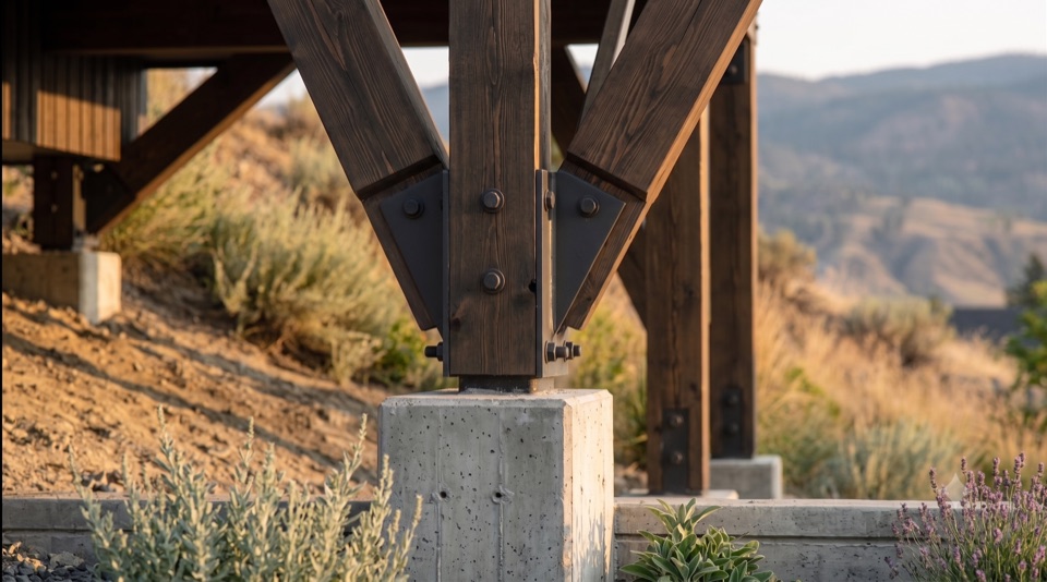 Hillside stilts.