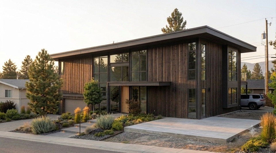 Later: a matching cedar wing on that pad. Same roof, one more room.
