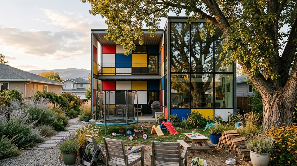 The Mondrian design study render