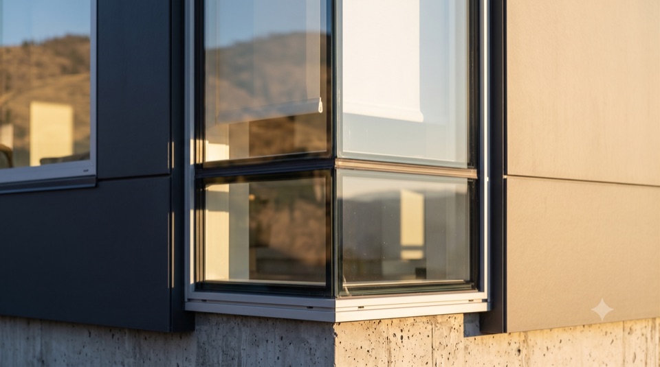 Corner glazing.