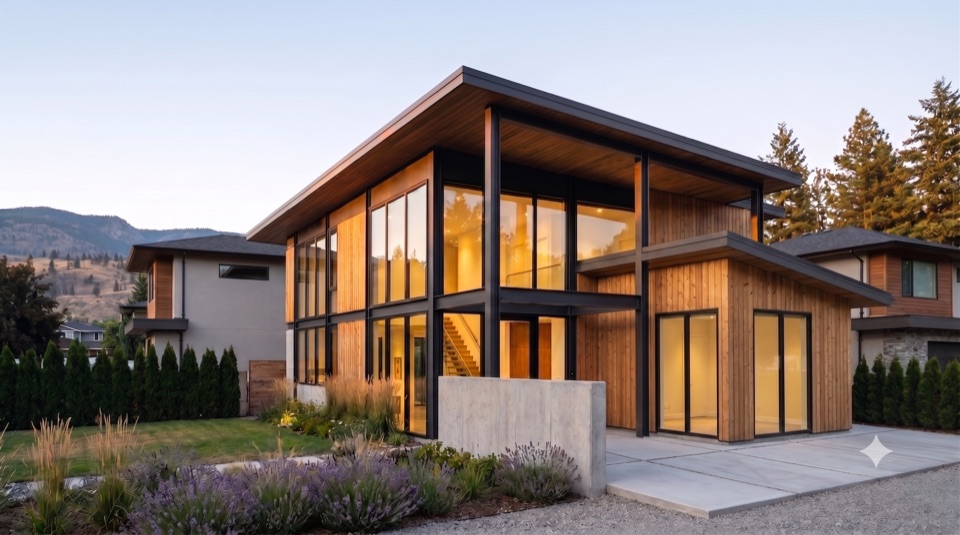 Later: a matching cedar wing on that pad. Same roof, one more room.