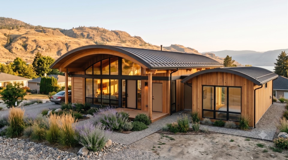 Later: a matching cedar wing on that pad. Same roof, one more room.